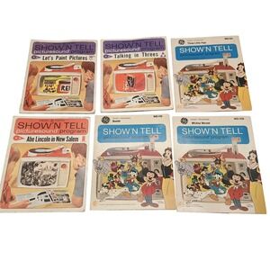 Vintage GE Show'N‎ Tell Picturesound Program Disney Mickey Bambi Lot of 5 1960s